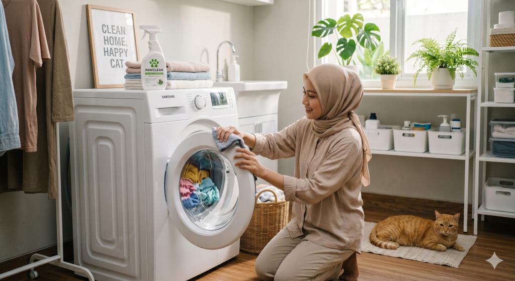 Cara mencuci baju yang terkena bulu kucing